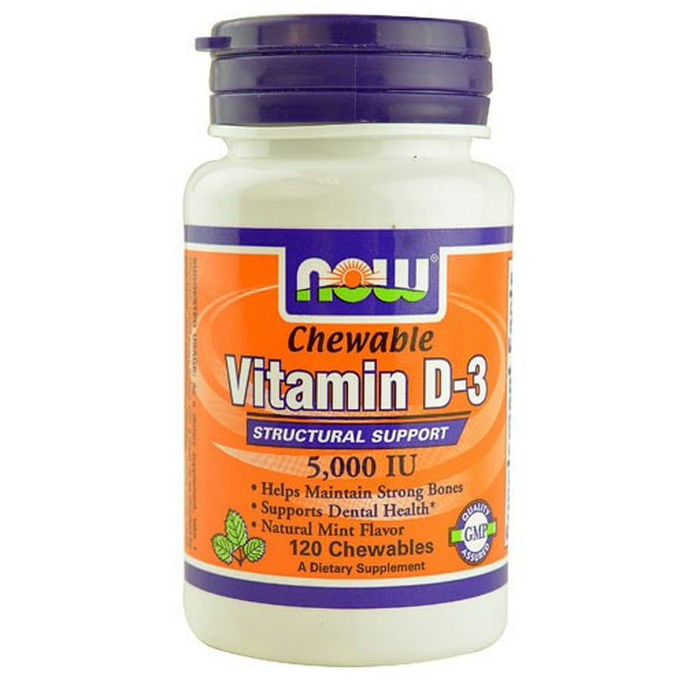 NOW Foods Chewable Vitamin D3, 5000 IU, 120 Ct