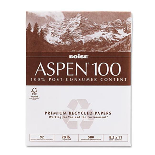 Boise 054922 ASPEN 100 Office Paper 92 Brightness 20lb 81/2 x 11