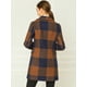 thumbnail image 5 of Abrigo De Cuadros De Invierno Doble Botonadura Solapa Con Muesca Para Mujeres Marrón M, 5 of 6
