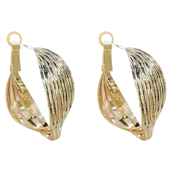 3D Large Ring Earrings Thin Dangle Elegant Spiral Earrings Wedding Earrings Geometric Pendant Earrings For Women