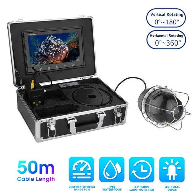 Buscadores de Peces Buscador de Peces Visual Subacuático de 101 Pulgadas Cámara Domo de 20 Luces IP68 a Prueba de Agua 360 Giratorio Panorámico AC100-240V