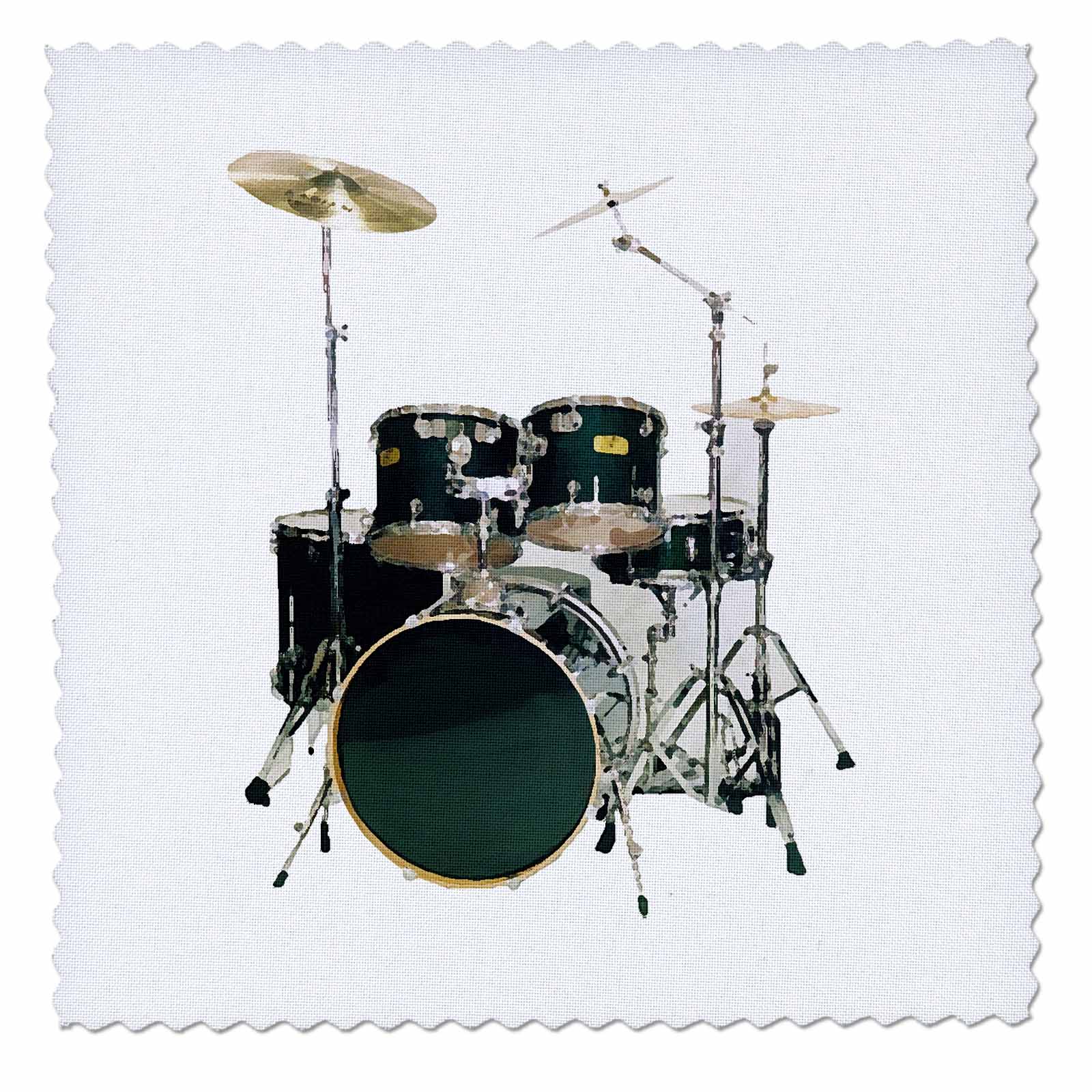 3dRose Drums Quilt Square, 10 by 10inch