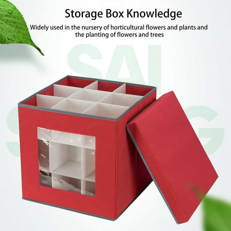 solacol Christmas Storage Containers with Lids Foldable 27 Grids Christmas  Storage Box with 3 Cardboard Wraps [1-Pack] Xmas Holiday Bulbs Storage