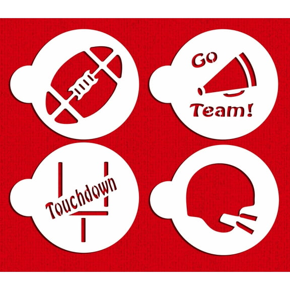 Designer Stencils Large Football Cookie Stencils, Beige/semi-transparent