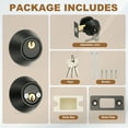 thumbnail image 2 of Uxcell Cylinder Deadbolt Door Lock Round Entry Front Door Handle Sets for Door Black, 2 of 7