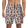 thumbnail image 2 of Picia Christmas Cat pattern Mens Swim Trunks with Compression Liner Stretch Beach Shorts Quick Dry with Zipper Pockets No-Chafing Board Shorts-, 2 of 9