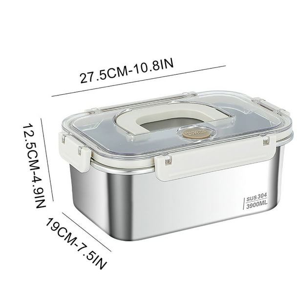 Pisexur Batería de cocina Fiambrera de acero inoxidable 304 con recipiente hermético para conservar la frescura, ideal para frutas y verduras. para la cocina del hogar