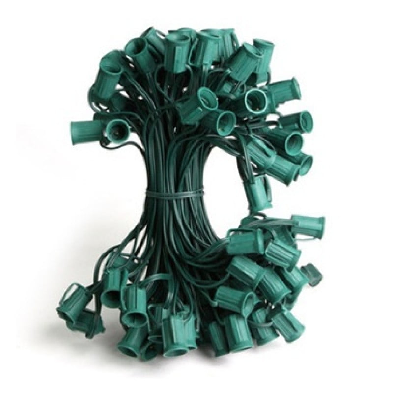 50' C7 Commercial Socket Cord; 12" Spacing; Green Wire