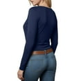 thumbnail image 4 of vigerkar Womens Long Sleeve Twist Front V Neck T Shirts Slim Fit Trendy Shirt Tee (Navy, XL), 4 of 6