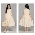 thumbnail image 3 of BFHHYA Girls Summer Maxi Dress Puff Short Sleeve A-Line Flowy Dress Casual Sundress with Ruffle Hem for Teens Girls 8-14 Y, 3 of 8