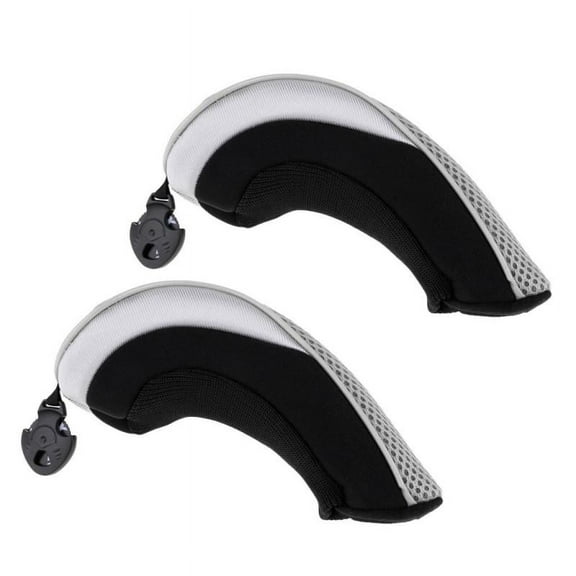 2Pcs/Set Hybrid Head Protective Cover - Gray - UT Club Headcover Protector with Interchangeable NO. Tag 2 3 4