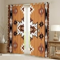 thumbnail image 2 of Feelyou Brown Aztec Geometric Curtains Pack of 2 (42x84 Each), Vintage Western Bohemian Curtains Blackout, Hippie Tribal Style Bedroom Curtains, Blackout Curtains Room Decor, 2 of 6