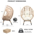 thumbnail image 3 of CHINNLUU Oversized Egg Chair with Thick Cushion Ergonomic Wicker Lounge Chair for Living Room, Balcony - 500lbs Capacity Indoor/Outdoor Rattan Patio Chair(Natural), 3 of 8