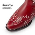 thumbnail image 3 of DREAM PAIRS Women's Mid-Calf Cowboy Boots Embroidered Western Boots with Square Toe Classic Chunky Heel Vegan Leather Boots, 3 of 9