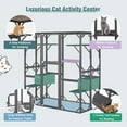 thumbnail image 6 of Costway Large Wooden Cat House 71'' Indoor Outdoor Weatherproof Catio Kitten Enclosure, 6 of 11