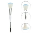 thumbnail image 3 of Unique Bargains 1 Pc Two-in-one Dual Head Makeup Brush for Bathroom White Blue Plastic Handle Nylon Hair, 3 of 5
