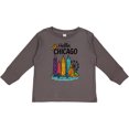 thumbnail image 3 of Inktastic Hello Chicago Skyline Pizza Boys or Girls Long Sleeve Toddler T-Shirt, 3 of 5