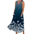 thumbnail image 2 of SMihono Robe Maxi Bohème d'Été pour Femmes Grande Taille Mode d'Été pour Femmes Décontractée Imprimée Sans Manches à Col Rond avec Poches Robe de Plage Décontractée Maxi Robe d'Été Robe d'Été Évasée de Plage, 2 of 5