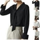 thumbnail image 1 of Blusas,Camisa de manga larga con cuello en V para mujer, top informal de color liso, poliéster, cómoda para uso diario, sopatenor, 1 of 6