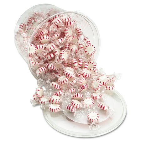 Peppermint Heart - Office Snax Starlight Mints, Peppermint Hard Candy, Individual Wrapped, 2 lb Resealable Tub