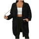 thumbnail image 2 of HongQid Women's Zip Up Hoodies Long Sleeve Long Tunic Sweatshirts Oversized Casual Waffle Fall Jacket Coat with Pocket, 2 of 5