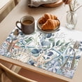 thumbnail image 3 of Spring Eucalyptus Coastal Placemats Set of 4 Summer Blue Starfish Shell Place Mats Indoor Wipeable Table Mats Washable Cloth Dining Table Placemats for Kitchen Holiday Party Home Decor 13x19 Inch, 3 of 9