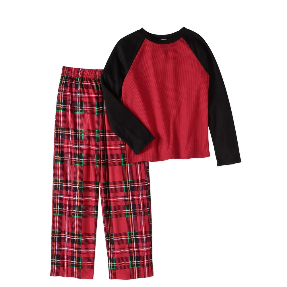 Komar Kids Komar Kids Boys Pajama Holiday Top and Red Plaid Pants