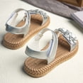 thumbnail image 6 of XinghaiYIDE Girls Metallic Flower Espadrille Sandals,Toddler/Little Kid Open-Toe Summer Shoes,Adjustable Ankle Strap Casual Beach Sandals,Non- Flat Espadrilles for Outdoor Play, 6 of 7