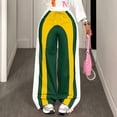 thumbnail image 5 of Dweltoz Wide Leg Sweatpants Women Elastic Waist Color Block Straight Leg Long Pants Athletic Loose Stretchy Y2k Joggers,Light Green S, 5 of 6