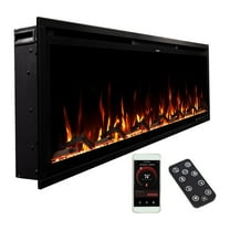 Modern Ember Aerus Slim 60 Inch Smart Linear Electric Fireplace | Recessed in-Wall or Wall-Mount