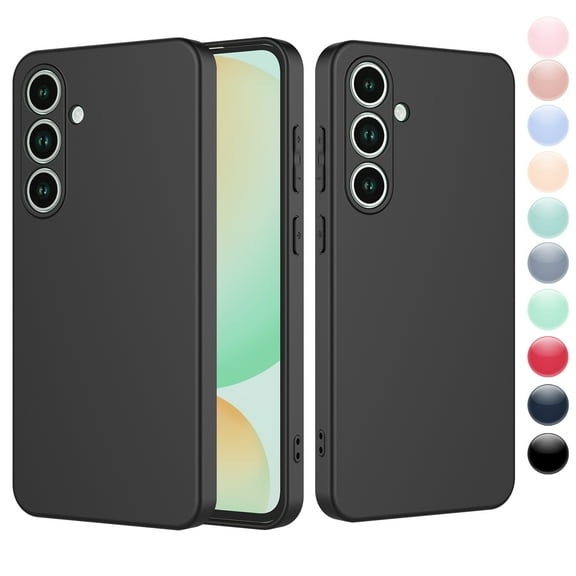 Galaxy S24 FE 5G Case,Samsung S24 FE Basic Case [Frosted] Shockproof Case Liquid Silicone Gel Rubber Soft TPU Anti-slip Bumper Thin Matte Slim Phone Case Covers For Galaxy S24 FE 5G 6.7" 2024,Black