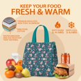 thumbnail image 5 of Pioneer Flower Floral Print Pattern Insulated Lunch Bag for Women & Adults,Large Portable Soft Cooler Lunch Bag,Thermal Food Storage Tote with Pearl Cotton,8.66L,8.75x5.75x9.5 Inch, 5 of 6