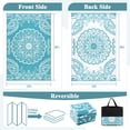thumbnail image 4 of MeyJey 5'x8' Outdoor Rug, Patio Rug Waterproof RV Outdoor Rug Camping Rugs Reversible Plastic Mat for Camping, Balcony Apartment, Patio, Porch, Picnic, Beach, Teal, 4 of 10