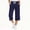 Navy, variant on HAOTAGS Big Girls Capri Pants with Pockets (5-15) Elastic Waist Casual Sporty Cropped Pants Blue Size 7