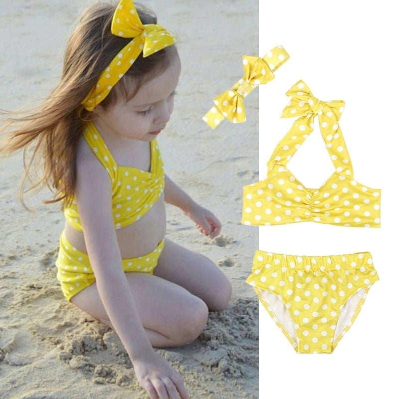 yellow polka dot bikini baby