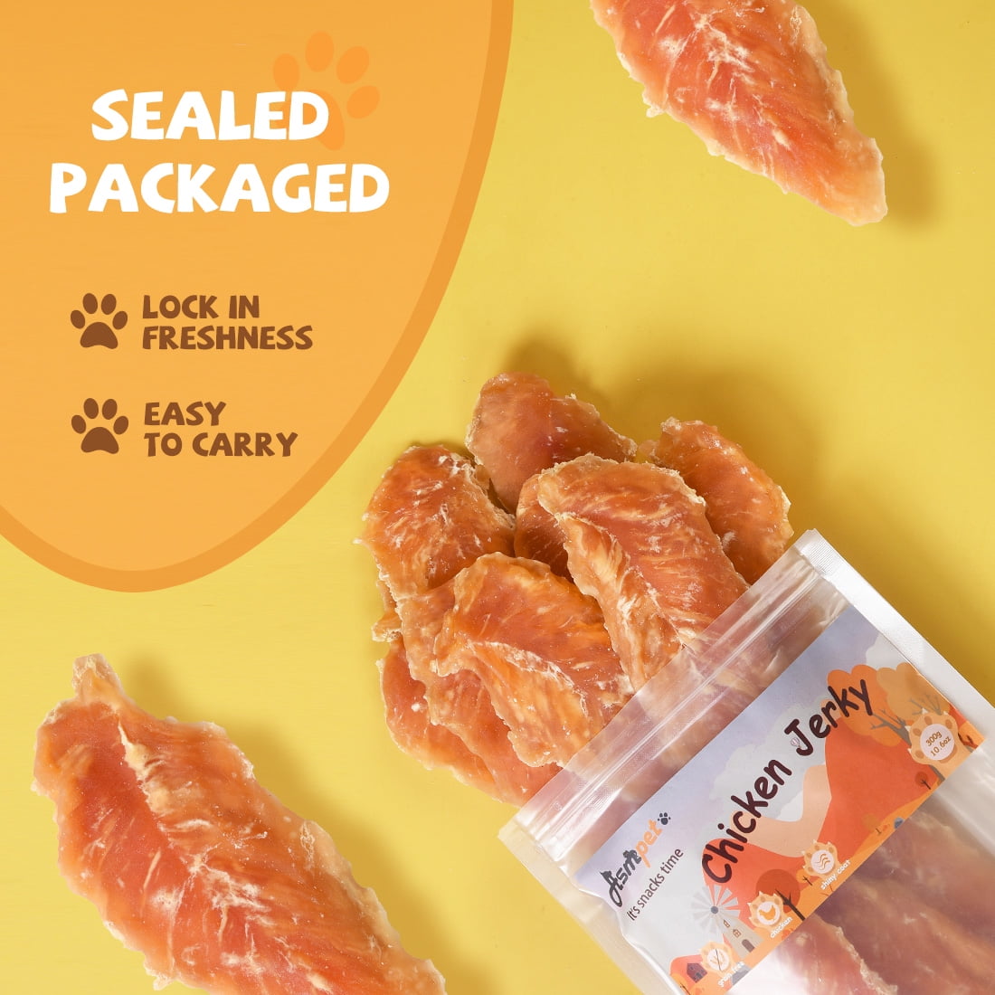 (2 pack) ASMPET Chicken Jerky for Dogs | Low Fat Chicken Tender Treats for Small Medium Large Dogs, 11oz