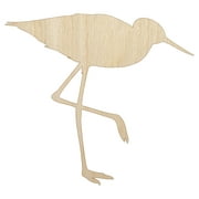 Sandpiper Bird Solid Wood Shape Unfinished Piece Cutout Craft DIY Projects - 6.25 Inch Size - 1/4 Inch Thick
