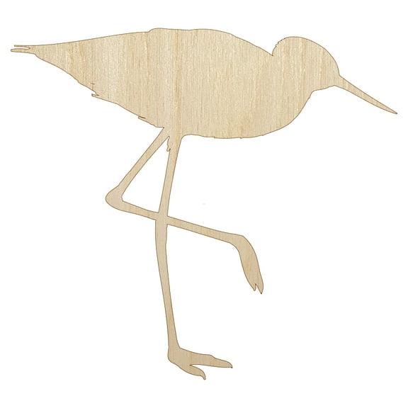 Sandpiper Bird Solid Wood Shape Unfinished Piece Cutout Craft DIY Projects - 4.70 Inch Size - 1/8 Inch Thick