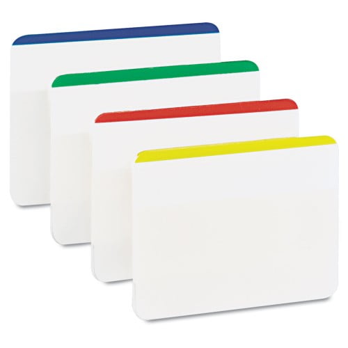 New Post-it 2' and 3' Tabs, Lined, 1/5-Cut Tabs, Assorted Primary Colors, 2' Wide, 24/Pack,Each