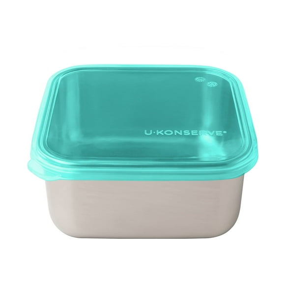 Recipiente de almacenamiento de alimentos U Konserve de acero inoxidable, 1,5 L, verde azulado