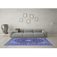 thumbnail image 3 of Ahgly Company Machine Washable Indoor Round Oriental Blue Traditional Area Rugs, 4' Round, 3 of 4