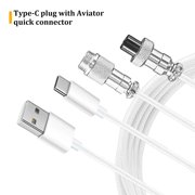 Coiled USB Type C Cable for Mechanical Keyboards, Detachable Design