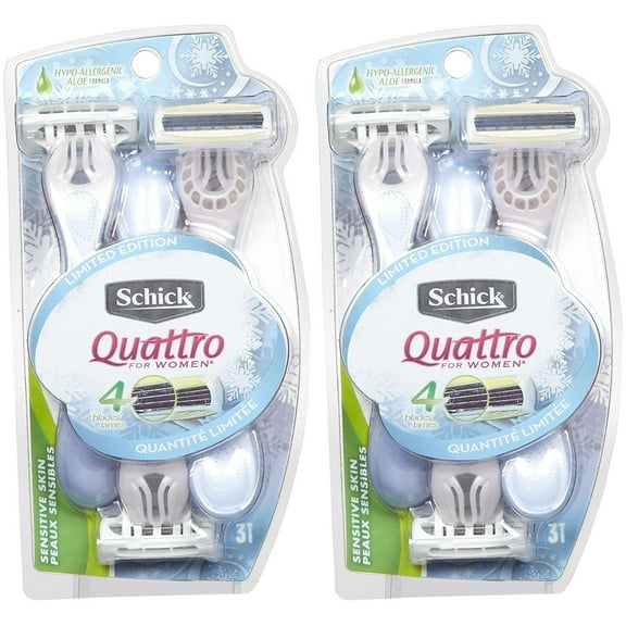 Schick Quattro Quattro for Women Sensitive Skin Disposable Razor - 3 ct - 2 pk