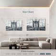 thumbnail image 4 of Elephant Stock Brooklyn Bridge Monochrome Wall Art - Horizontal Multi Panel Canvas - Living Room Wall Decor - Architecture Multi Panel - Blue And Silver Decor - 65" x 42", 4 of 8