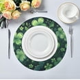 thumbnail image 5 of St. Patrick's Day Shamrock Round Placemats Non-Slip Table Mat Heat Resistant Placemat for Dining Table Kichen Party Table Diameter 15.4 inch Set of 6 Home Decor Gifts, 5 of 7