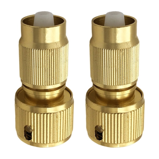 2 piezas de conexión de manguera de aleación de aluminio para jardín, accesorios telescópicos, conector rápido para agua de lavado de autos, herramientas de limpieza (dorado)