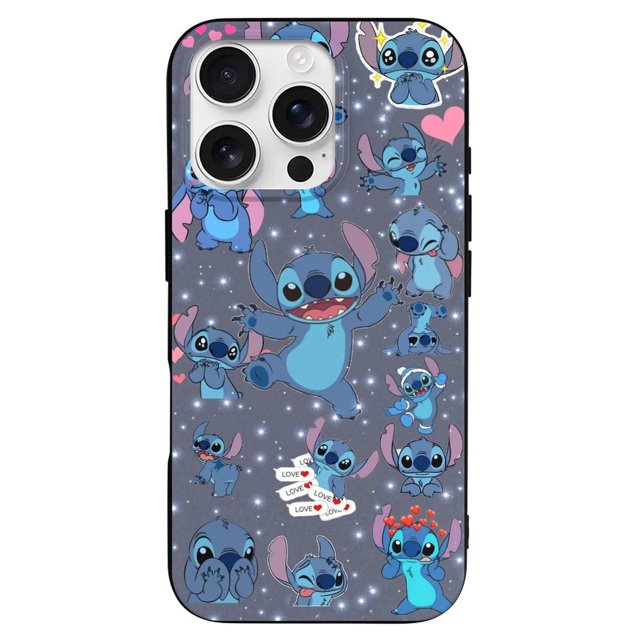 Funda de TPU Stitch para iPhone 16 Pro: ultrafina, a prueba de golpes, antiamarilleo, resistente a arañazos, compatible con carga inalámbrica, agarre mejorado, estilo negro.