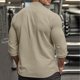 thumbnail image 4 of Blusa y camisa de manga larga con cuello alto para hombre, color liso, cuello alto, botones, cárdigan de manga larga, blusa de poliéster para hombre, 4 of 9