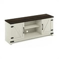 thumbnail image 3 of Furinno Jensen Farmhouse TV Cabinet with Barn Door for TV up to 70 Inch, Ebony/White Wash, 3 of 8