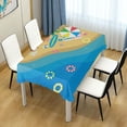 thumbnail image 6 of Coolnut Colorful Beach Rectangle Tablecloth,Dinner Table Cover for Outdoor & Indoor Patio, Picnic, BBQ, Holiday Party 54x72In, 6 of 7